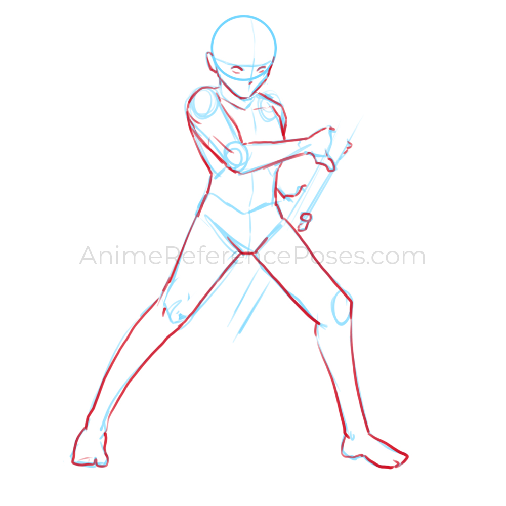 Knight in a fighting pose isolated coloring page Vector Image