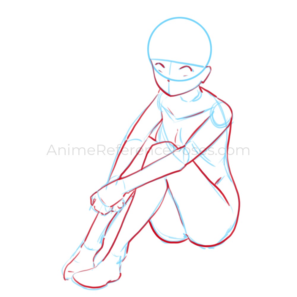 anime sitting position