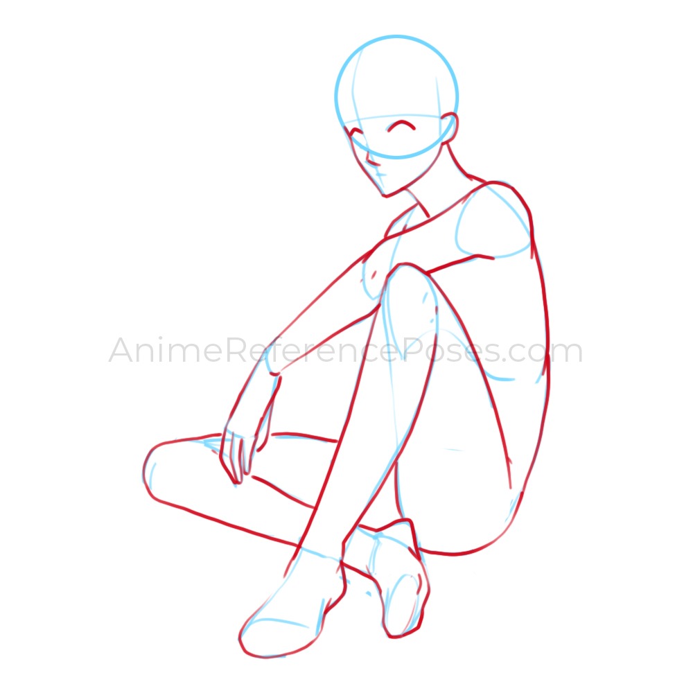 anime sitting position