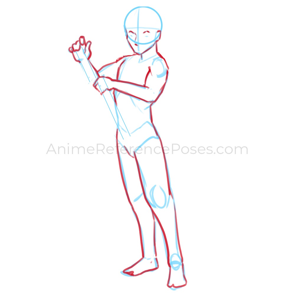 anime male body poses