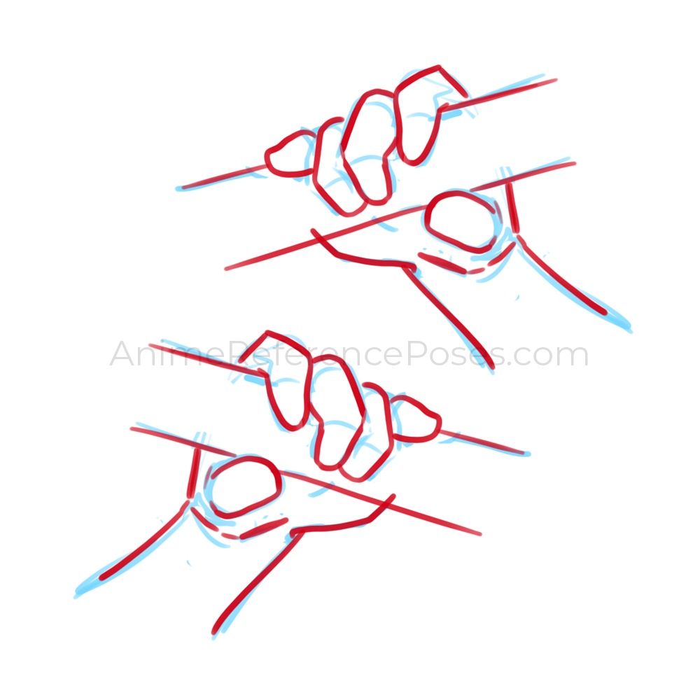 First time drawing realistic hands (from reference). Any critiques, or tips  for improvement? The first one I drew was the bottom left, the second was  the bottom right, and the third was