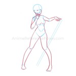 Anime Poses Woman Who Sitting Bit Stock Illustration 2339061563