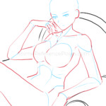 human drawing pose for easy gesture figure positions model anime and manga reference female girl woman angst base sitting villai