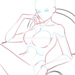 human drawing pose for easy gesture figure positions model anime and manga reference female girl woman angst base sitting villai
