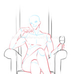 cool anime poses drawing reference base for figure gesture body and manga study dramatic villain man boy male sitting relaxed and casual with wine